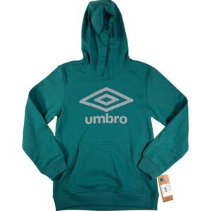 Umbro Hoodie Youth Large Green Graphic Print Logo Kangaroo Pockets Outdoors